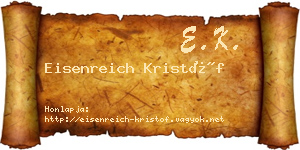 Eisenreich Kristóf névjegykártya